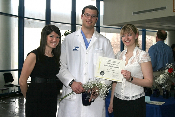 (left to right) Katie Brewer (3rd year medical student), Jacob Budny, D.O., and Alice Crane (MD-PhD student)