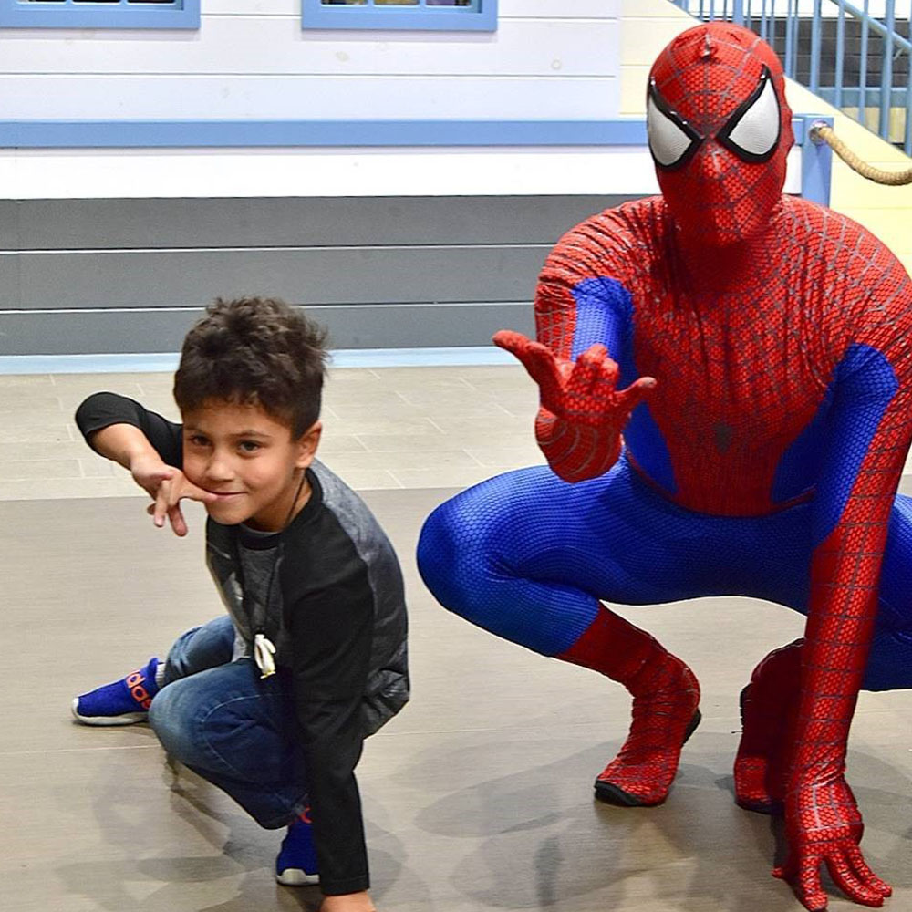Spiderman with child
